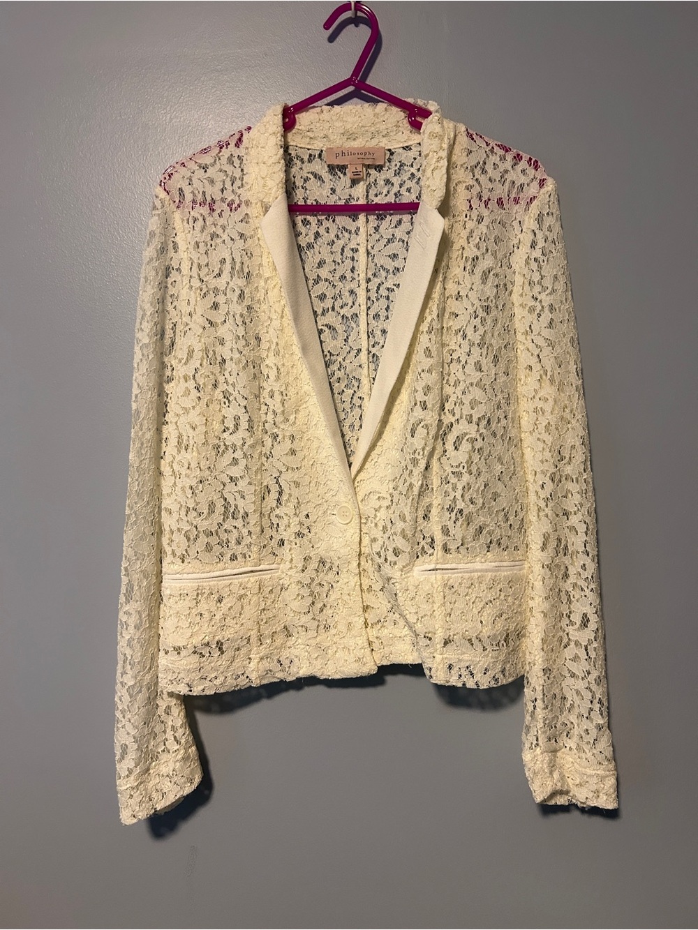 Philosophy Ivory Lace Blazer Jacket